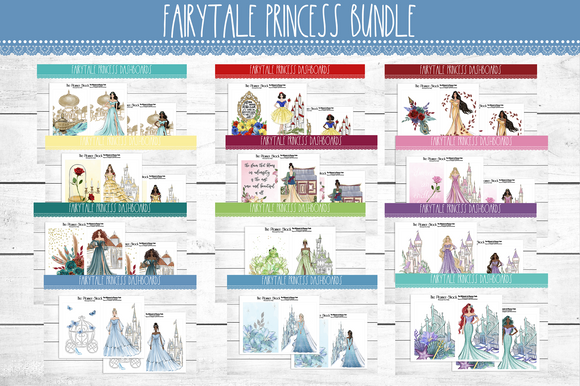 Fairytale Princesses A5 Wide Dashboards Bundle