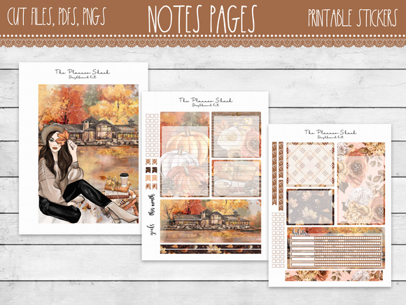 Autumn Lakeside Notes Pages Dashboard